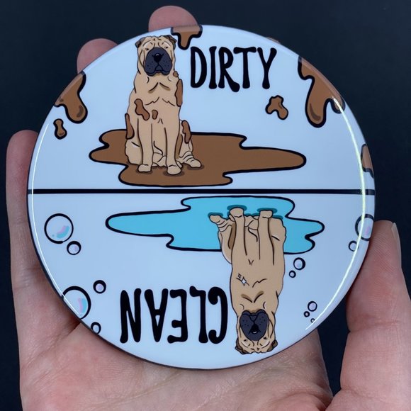 Fawn Shar Pei Dog Dishwasher Magnet Kitchen Decor - Picture 2 of 3